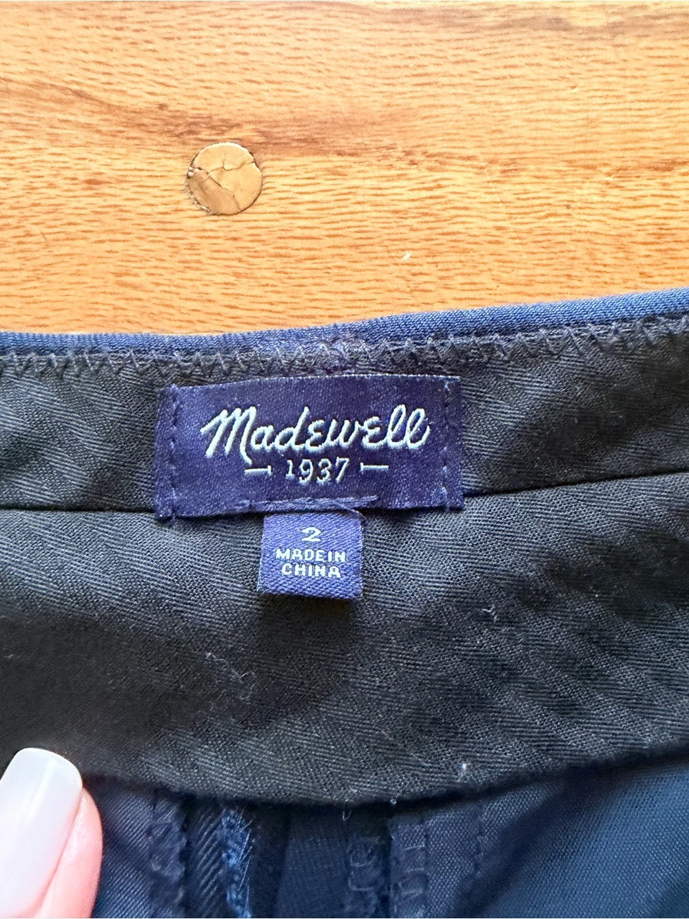 Madewell Harlow Navy Wide-Leg Pleated Dress Pants - Picture 2 of 12